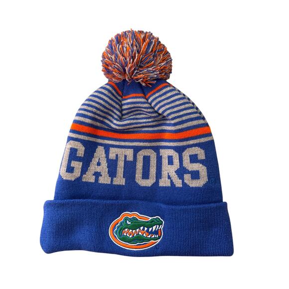 New FLORIDA GATORS Men's Blue Banner Cuffed Knit Hat With Pom - Picture 2 of 5